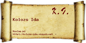 Kolozs Ida névjegykártya